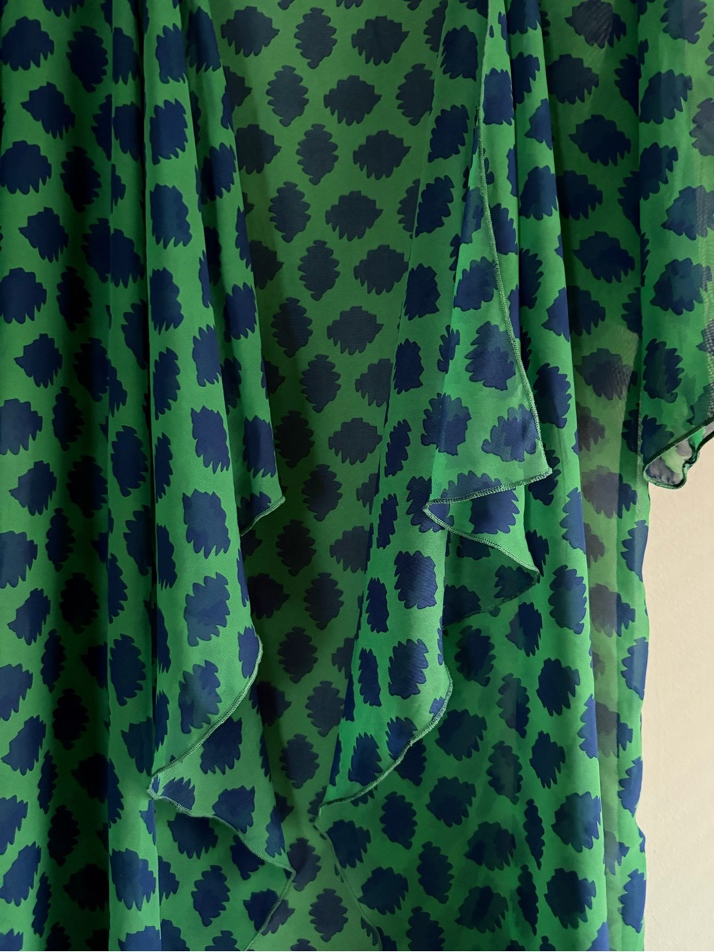 LuLaRoe Green and Navy Print Wrap